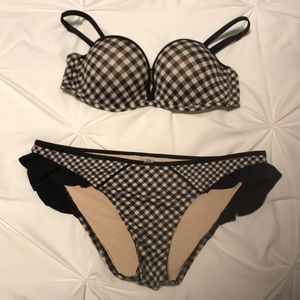 Victoria’s Secret gingham Ruffle bandeau bikini